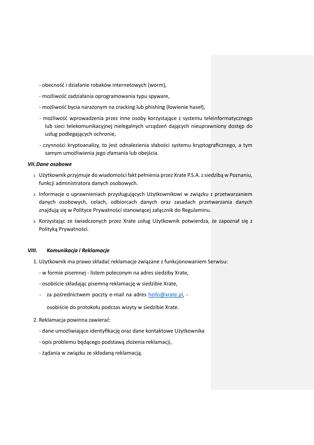 Regulamin XRate — strona 5
