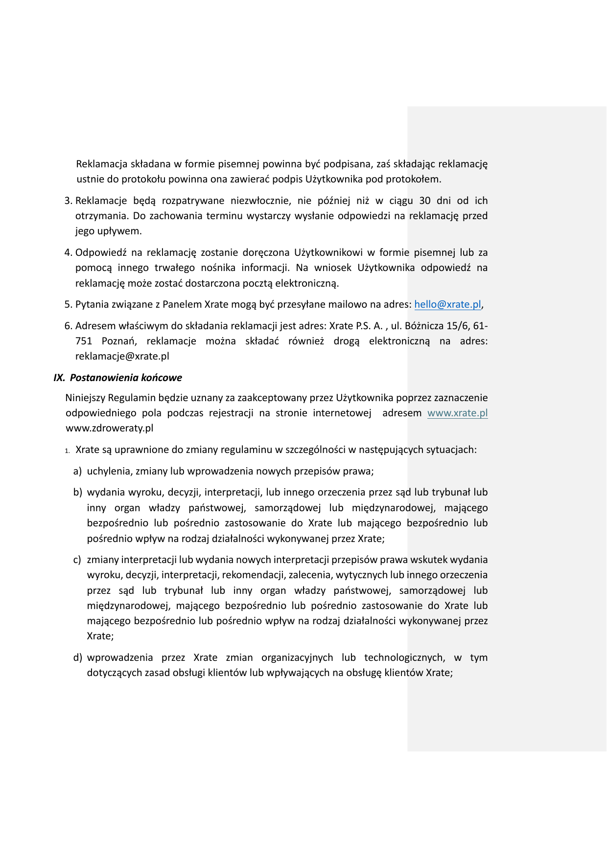 Regulamin XRate — strona 6