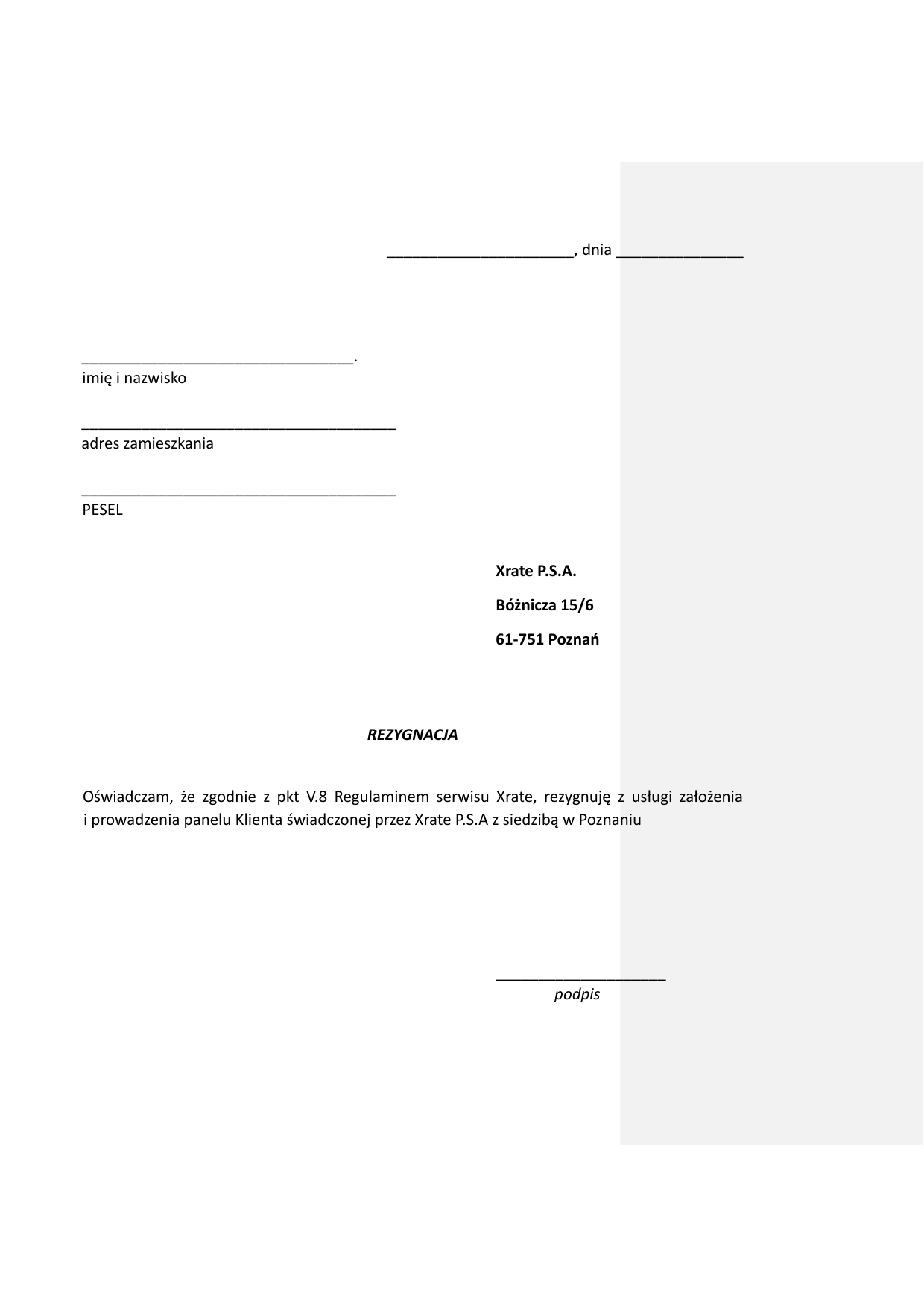 Regulamin XRate — strona 9